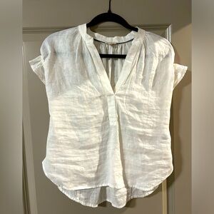 Anthropologie Pilcro Cream Short Sleeve Blouse